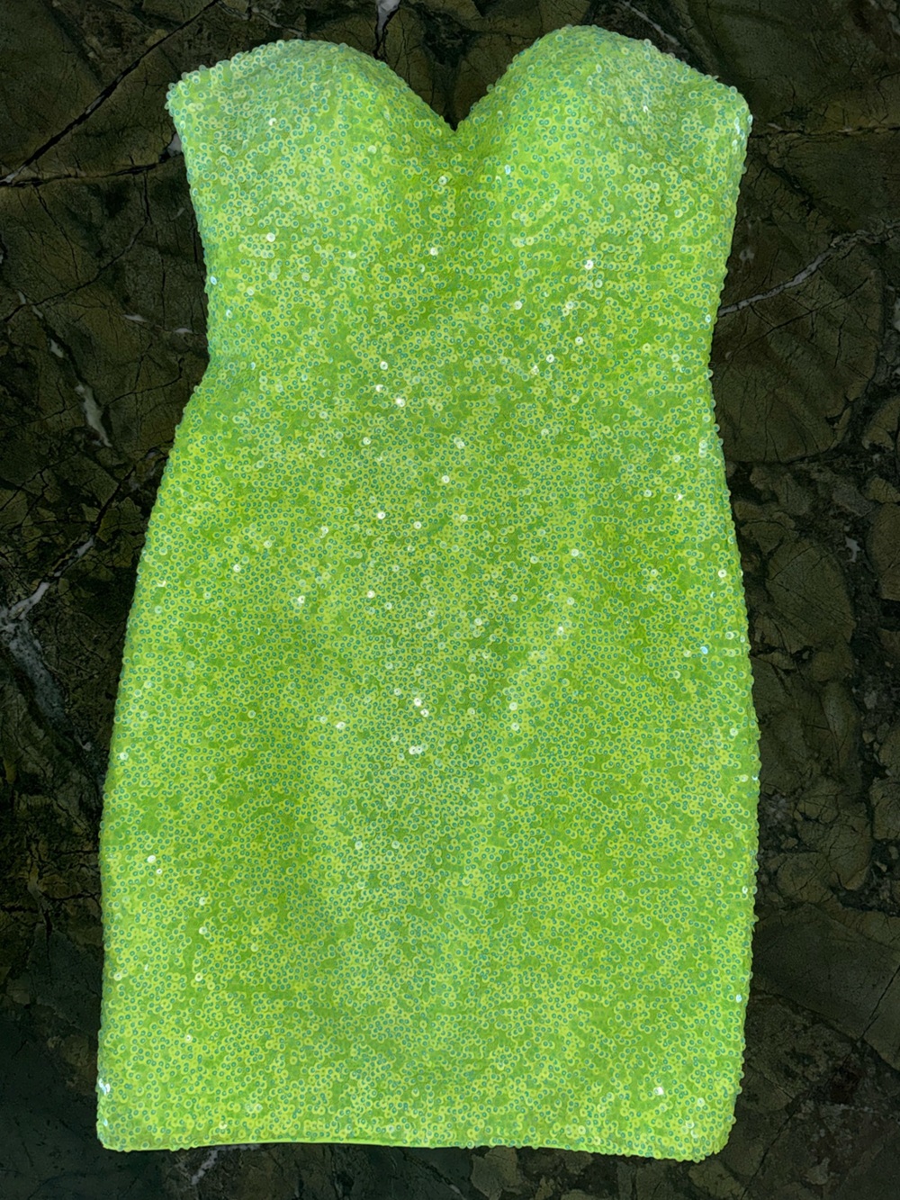 Clarissa Neon Lime Sequin Bodycon Dress
